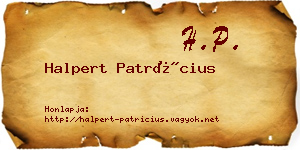 Halpert Patrícius névjegykártya